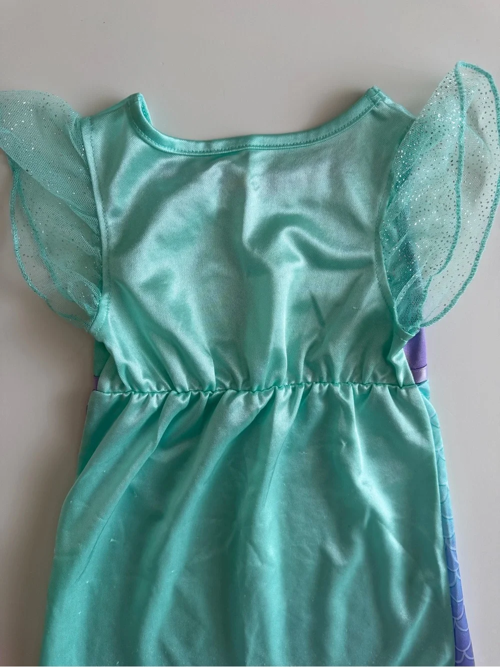 Disney Ariel Glittery Aqua and Purple Mermaid Dress, Night Gown Baby Toddler 3T